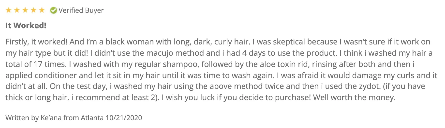 Old Style Aloe Toxin Rid Shampoo Review - Customer Testimonial 
